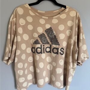 adidas x Farm Rio Beige Leopard Short Sleeve Tee